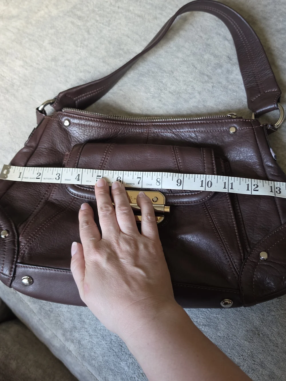 B. Makowsky dark brown leather shoulder bag